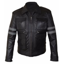 Resident Evil 6 Leon Kennedy Lambskin Black Leather Jacket for Men