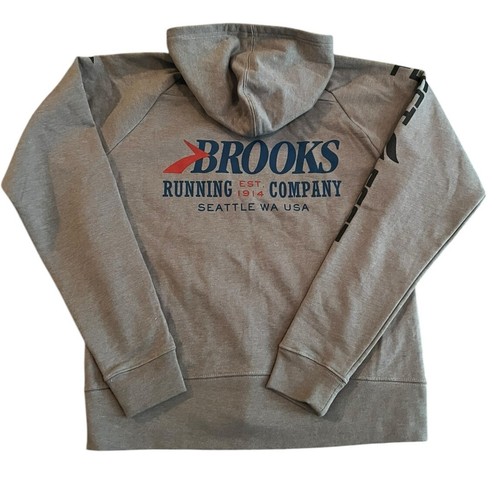 Brooks Gray Full Zip Sweatshirt Size Medium Running Co Seattle Washington NWT - Picture 4 of 9
