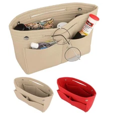 Handbag Organizer Bag Purse Insert Bag Felt Multi Pocket Tote Bag For Women US