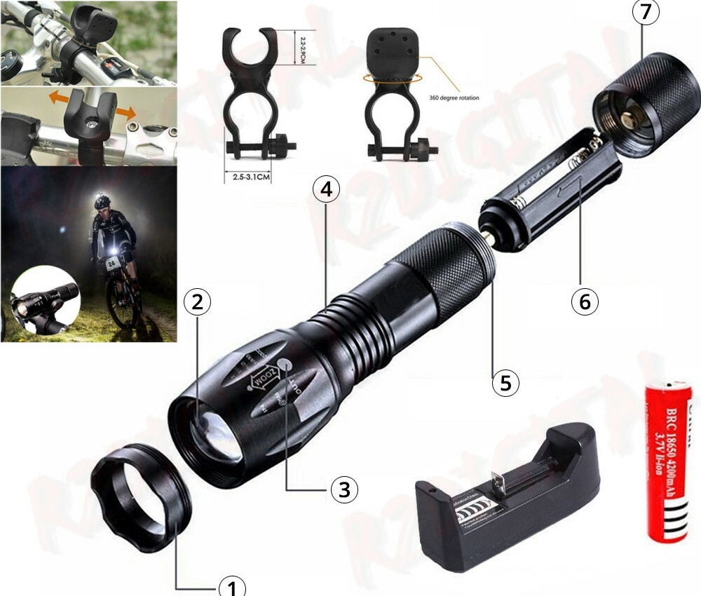 TORCIA LED XHP50 8000 LUMEN 5 MODALITA