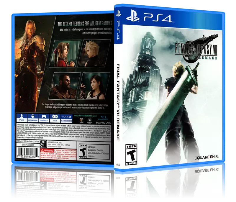 Final Fantasy VII: Remake - REPLACEMENT PS4 Cover & Case. NO GAME!!