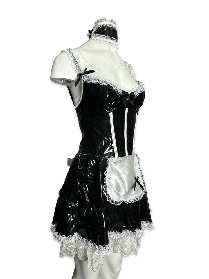 Coqueta Sexy Uniforme de Criada Francesa Halloween Disfraz Vestido Sombrero Foto 2 de 4