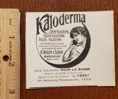 Belle Jardiniere Paris 1913 Ad KALODERMA F WOLFF & SOHN KARLSRUHE