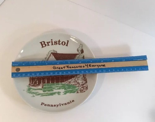 Piatto decorativo vintage Bristol PA firmato Walter J. Seibold Willow Grove USA - Foto 11 di 12