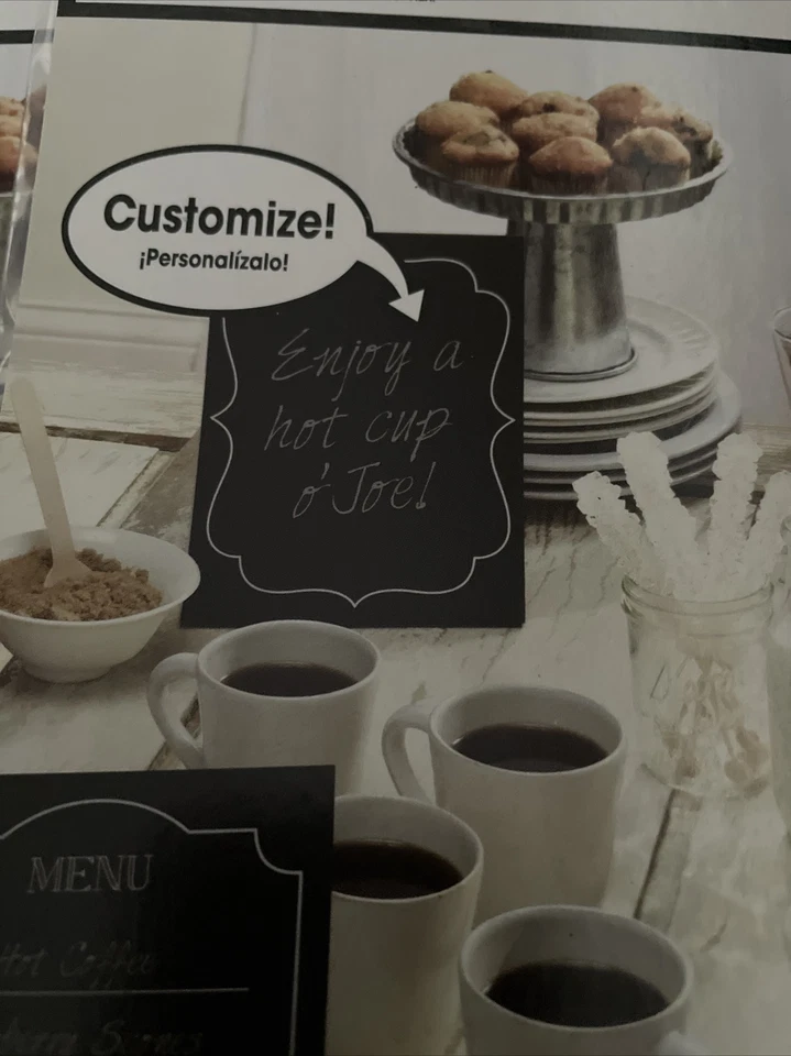 5 X Amscon Foodie Finds 4 Pcs Chalkboard Menu Cards Customize 6.8”x8.8” - Image 4 of 4