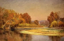 Ｏｉｌ　ｐａｉｎｔｉｎｇ john ottis adams - sycamores on the whitewater landscape on canvas