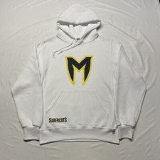 Vintage Russell Athletic Hoodie Men’s Small White Pullover Sports Logo College