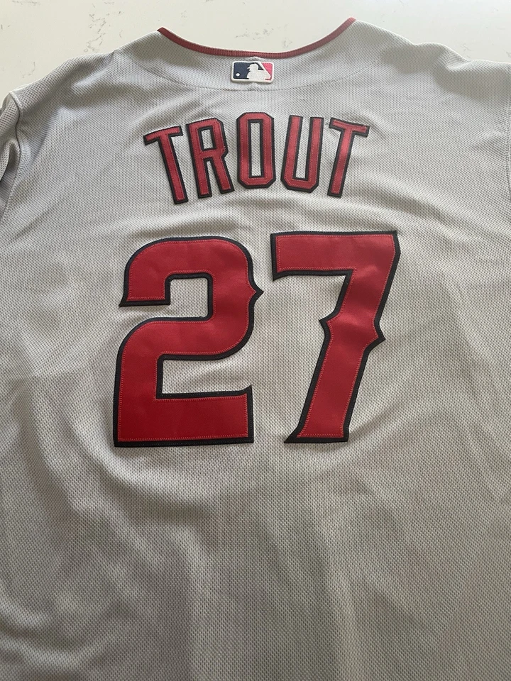 Authentic Stitched Majestic Size 48 Los Angeles Angels Mike Trout Jersey  - Image 2 of 4