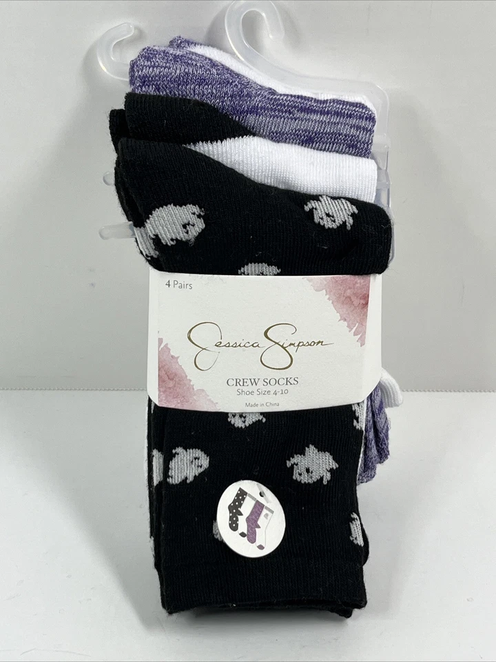 Calcetines Jessica Simpson Crew 4 pares zapatos talla 4-10 Foto 3 de 4
