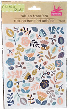 Rub On Transfers Flowers Floral Pink Blue 8"x6" Crafters Square Buy More Save