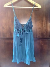 Victoria  s Secret babydoll Chemise Nighty Size Small Dark Forest Green EUC