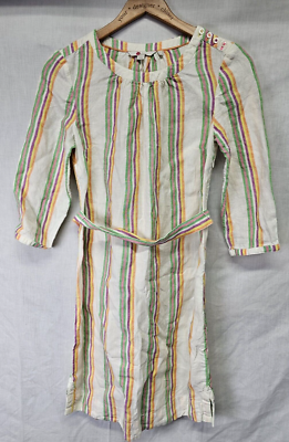 Boden Katie Dress Size 2R Colorful Striped 3/4 Sleeve Linen Womens | eBay