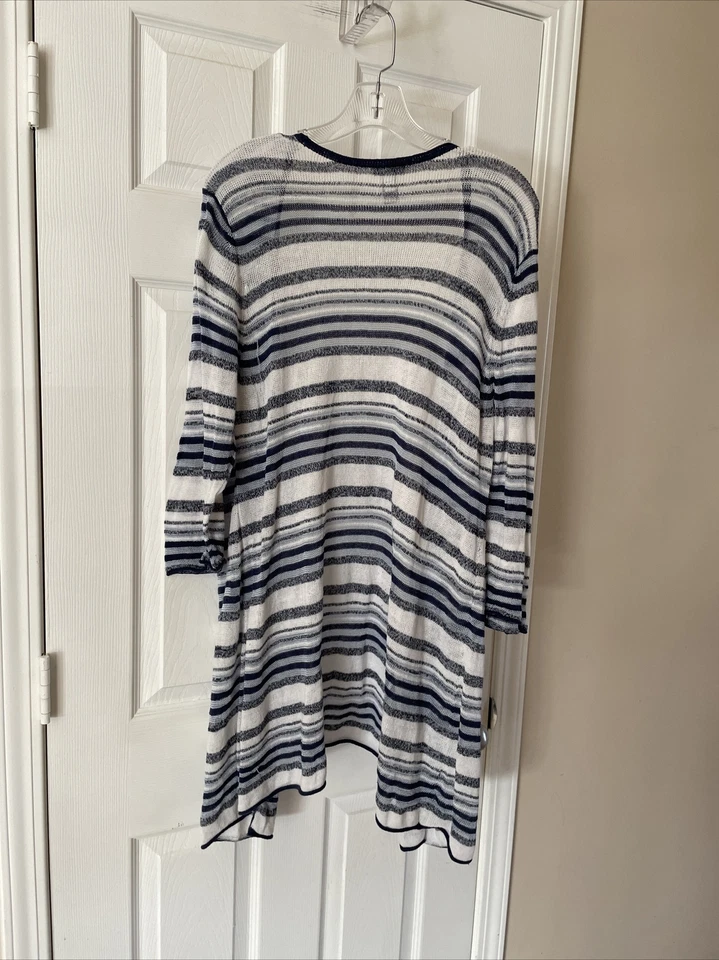 Chicos Mujeres Bonitos Tonos de Azul Suéter Frente Abierto Cárdigan Talla 3 Bonito Foto 3 de 3