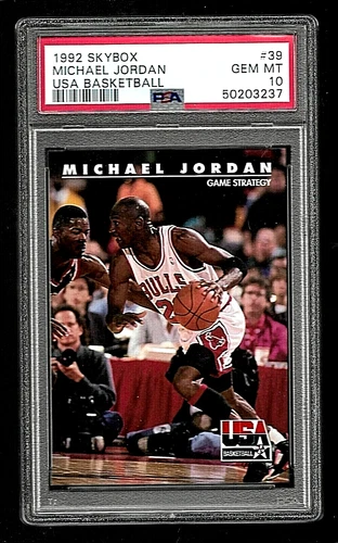 1992 SKYBOX USA BASKETBALL CARD #39 HOF MICHAEL JORDAN PSA 10 BASKETBALL BULLS