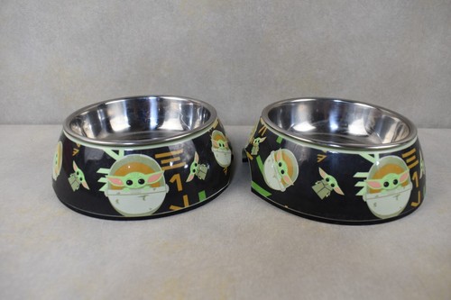 Two Small Mandalorian Grogu Dog/Cat Food Water Bowls