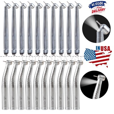 1-10X Dental LED 45°/ Standard Head Fiber Optic High Speed Handpiece E-generator