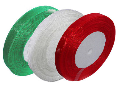 3 Farben Paket Weihnachten Geschenkband - 10mm Organzaband 25yds & 50yds