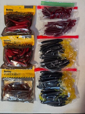 Assorted Soft Plastic Fishing Lure Lot Worms, jerk baits, grubs ECT.   Lot 22