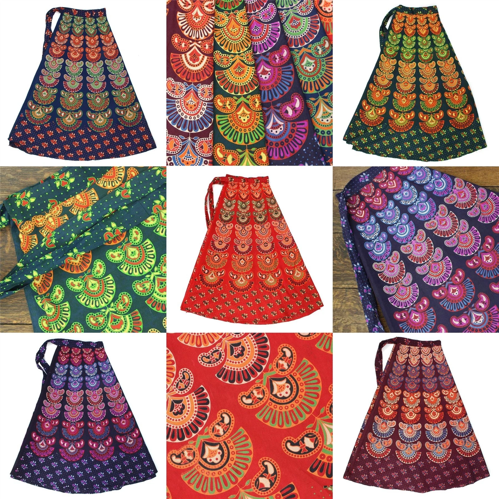 Block Print Mandala Maxi Wrap Skirt Boho Long One Piece Indian Cotton Handmade
Opens in a new window