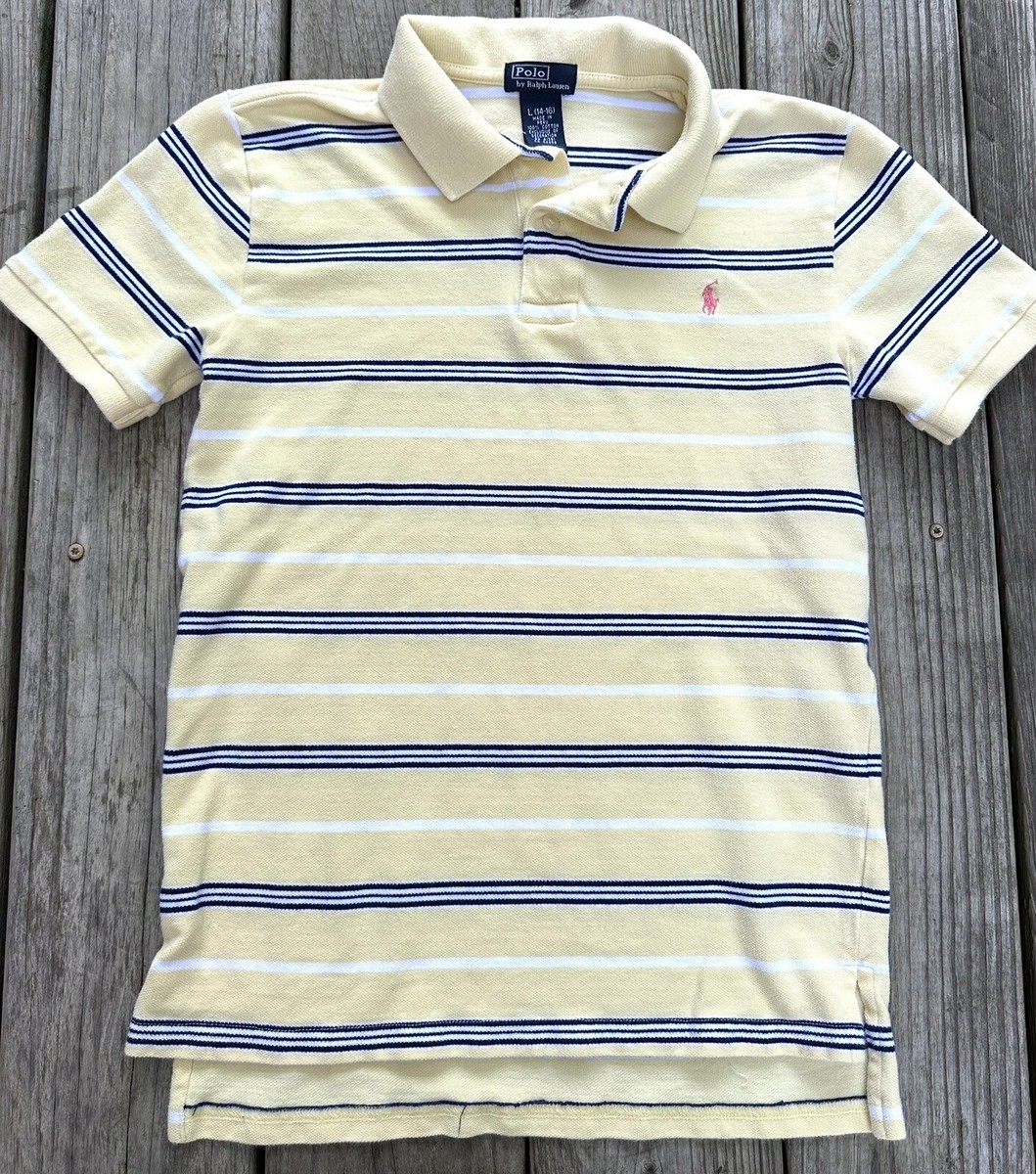Polo By Ralph Lauren Polo Shirt Kids Boys L 14-16 Yellow