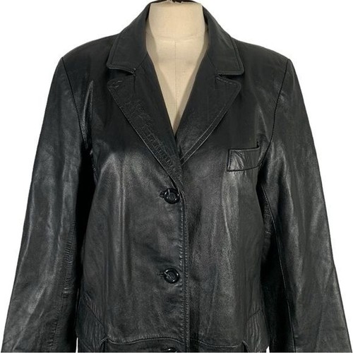 Vintage Gallery Womens leather Jacket Size Medium Mid length - Picture 5 of 11