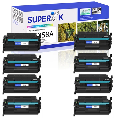 8x CF258A Black Toner Compatible With HP 58A LaserJet Pro M404 M428fdw with Chip