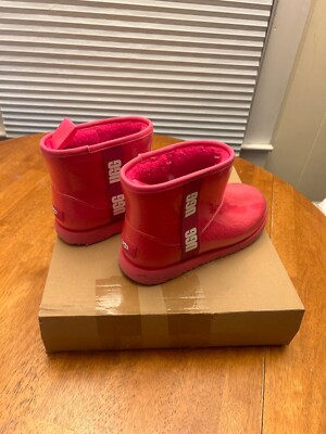 UGG Classic Clear Pink F27021B Pink Ankle Boots Women's Size 6
