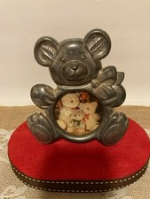 METAL "TEDDY BEAR" PICTURE FRAME - Used - 5" TALL