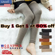 Womens Winter Warm Leg Warmers Long Knit Knitted Crochet Socks Leggings Socks US