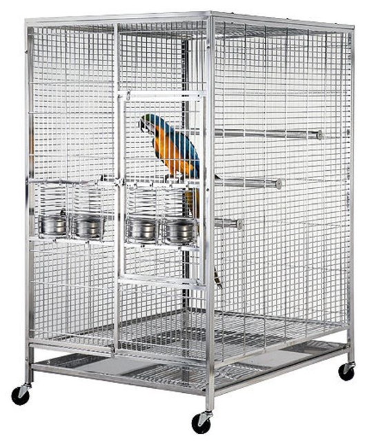 Large 304 Stainless Steel Parrot Macaw Bird Cage W/ Perch Indoor / Outdoor for sale online eBay