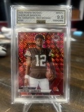 Shedeur Sanders Red Mosaic Prizm Rookie Variation 2025 Panini Mosaic Hobby SSP
