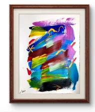 Original Art Chromatic 14x11 Abstract Expressionist Original Painting On Paper