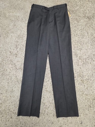 ASCOTT BROWNE MENS (NWT) DRESS EXPANDER PANTS SZ 36 GRAY UNHEMMED 100% WOOL YKK