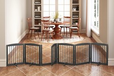 Freestanding Pet Gates with Walk Through Door, Dog Indoor Fence, Dog Gate for...