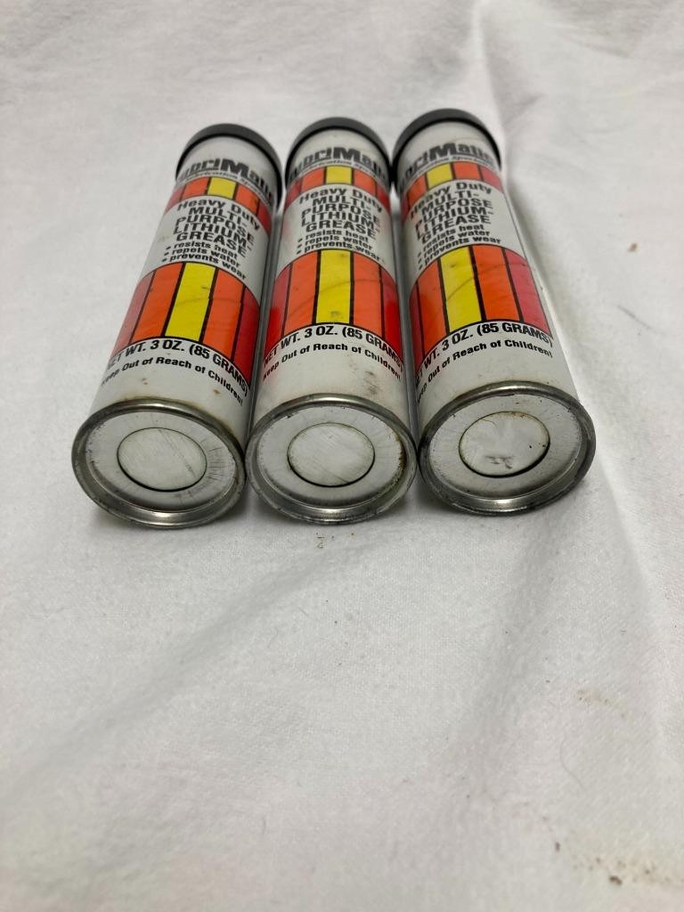 Lot of 3 LubriMatic Heavy Duty Multi-Purpose Lithium Grease 3oz Cartridges NOS
