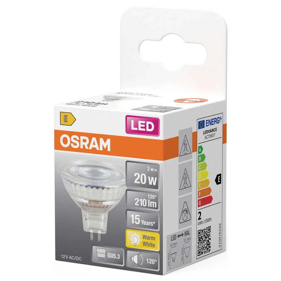 6x OSRAM HOMELIGHTING 4099854458361 LED reflector lamp EEC E (A-G) GU5.3 2W Warm - Image 3 of 4