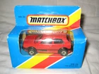 MIB Matchbox Red 1985 #56 Volkswagen Golf w Silver GTI Emblems in Display Box