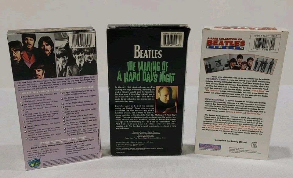 The Beatles 3 Tape VHS Bundle: The Beatles 1991. Making Of A Hard Day's Night... - Image 2 of 4
