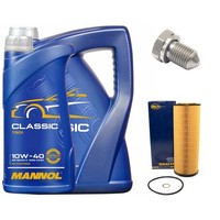 MotoröL Filter Set 10W-40 API SN/CH-4 6 Liter + Schraube FüR Skoda Superb I 2.5