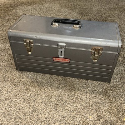Vintage Sears Craftsman USA 6512 Metal Tool Box Crown Mechanics 20'' x 8 