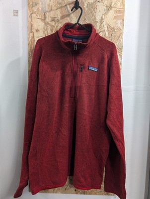 Patagonia Better Sweater Medium Men Fleece Pullover 1/4 Zip Red Snap Retro-X