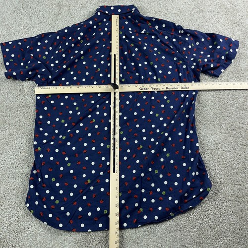 Gitman Bros Shirt Mens Large Blue Red Button Up Lady Bug Print Office Career USA - Picture 7 of 10