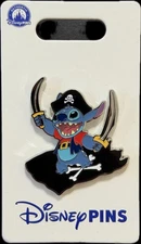 2025 Disney Parks Pirates Of The Caribbean Black Flag Stitch OE Pin