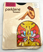 NOS Vtg PARK LANE HOSIERY Jet Black Style 74 Women's M Panty Hose Miracle Fit