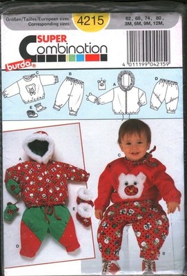 4215 Vintage Burda Sewing Pattern Boys Girls Jacket Pants Top UNCUT 3M - 12M Sew