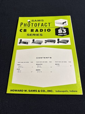 #ad SAMS Photofact CB Radio Series Manual CB 83 March 1976 $5.99