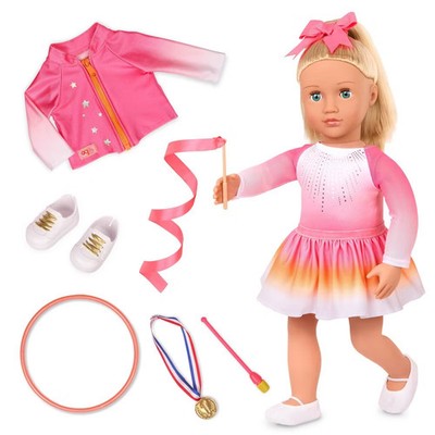 Our Generation Indy 18'' Doll & Gymnastics Accessory Set: Blonde Hair Blue