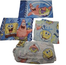 Spongebob Kids Bedding Twin Size Set Flat Sheet Pillowcase And Fitted Sheet