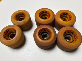 Vintage VISION Proton Nucleus Series Skateboard Wheels Lot of 6 Orange 97a & 92a
