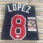 Javy Lopez Signed Atlanta Blue  Baseball Jersey JSA